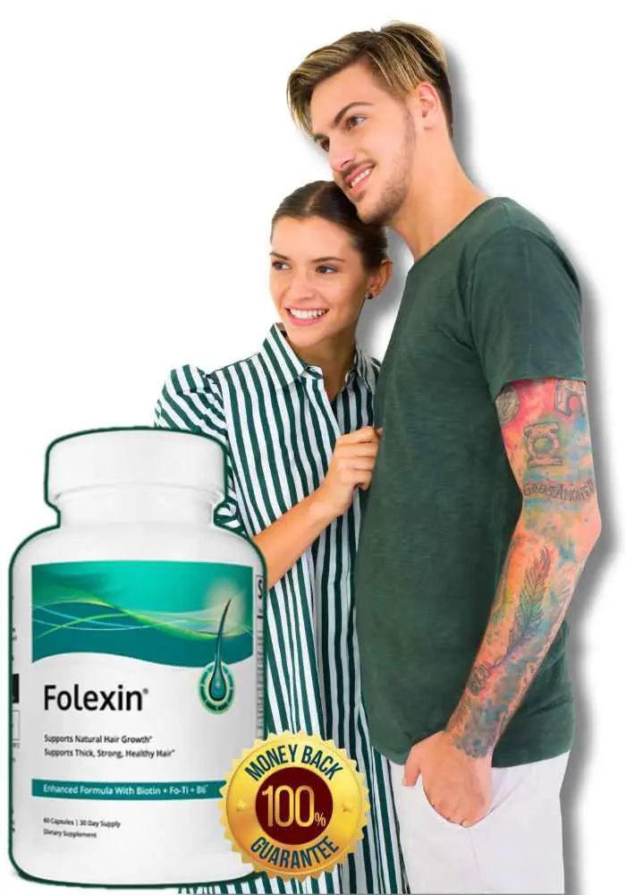 couple standing with folexin bottle
